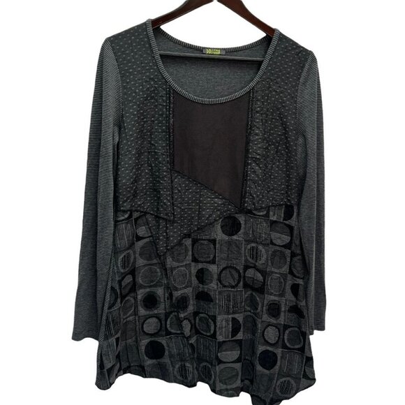 DOLCEZZA Grey🖤Long Sleeve Tunic Top Size S/M - Picture 3 of 9